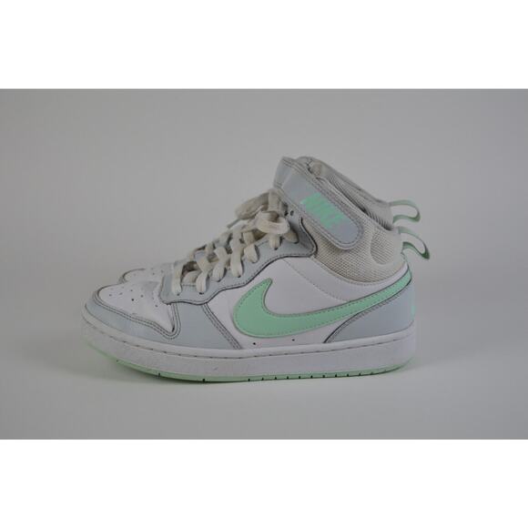 Nike Court Borough Mid 2 Sneakers Pure Platinum/Mint Youth Size 5 Pre-Owned - Picture 5 of 13